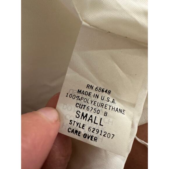 VINTAGE 90s ABS WHITE POLYURETHANE MOTO BIKER JACKET S - Picture 7 of 13